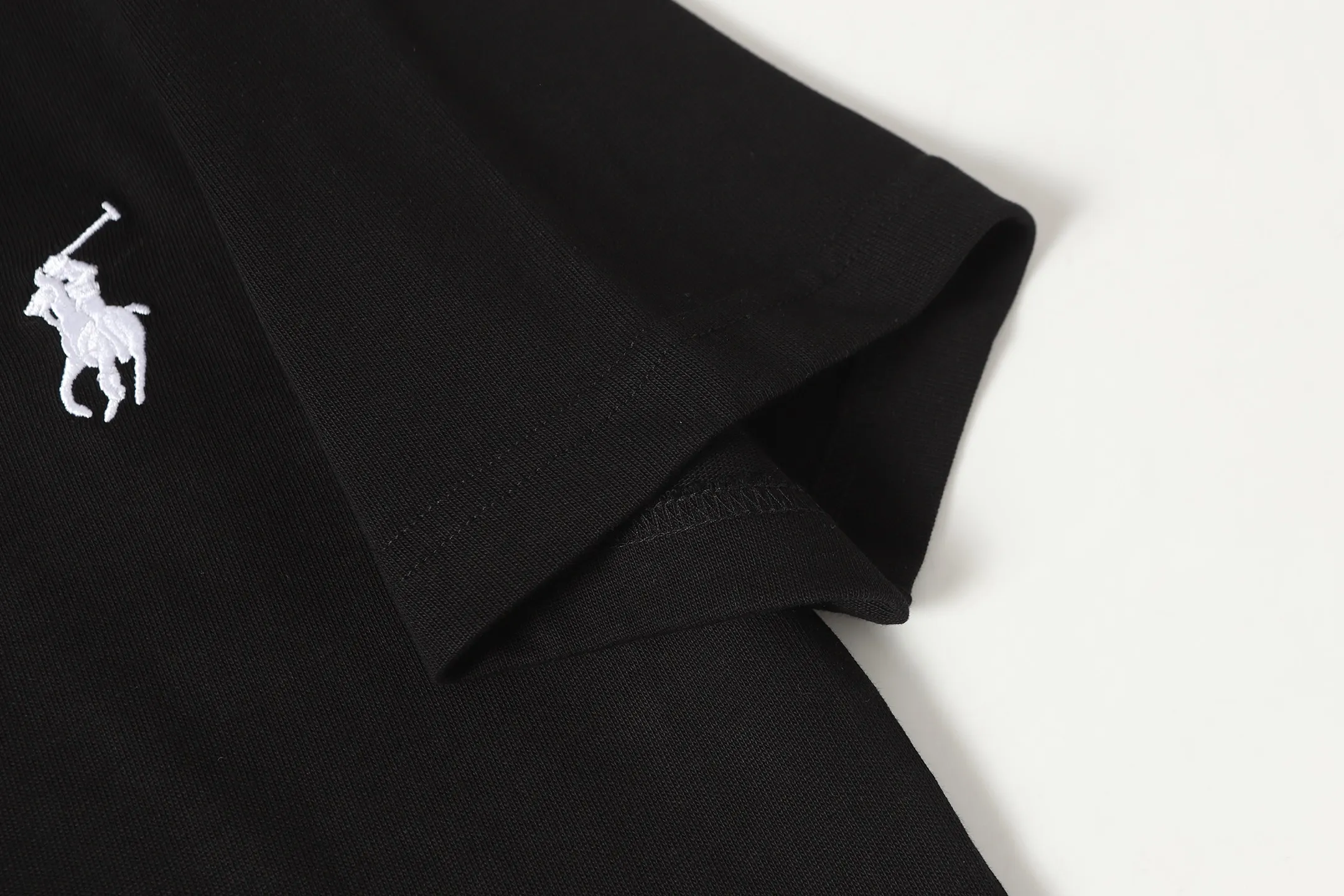 P140 💰 Actual pictures [High-end quality] Code: 8912# Color: Black White Size: S to XXL 2026ss New Ralph Lauren 320g customized fabric Round neck short sleeves Special embroidery Burnt patch Loose version for men and women